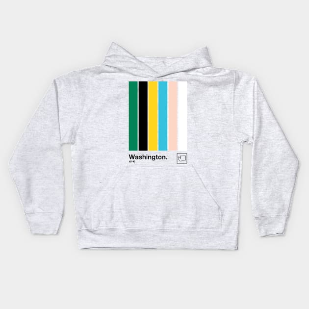 Washington State // Original State Flag Colors Design Kids Hoodie by DankFutura